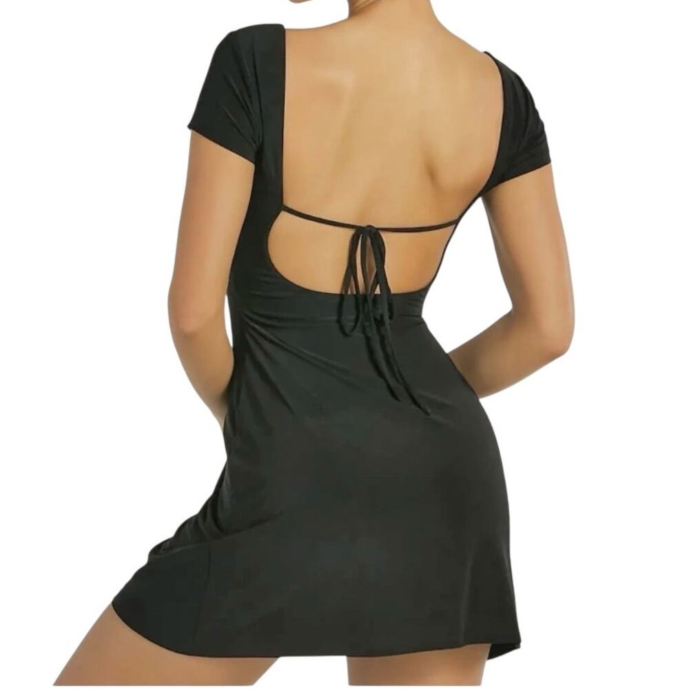 Windsor large Must-Have tie back a line mini slinky dress D1 3147